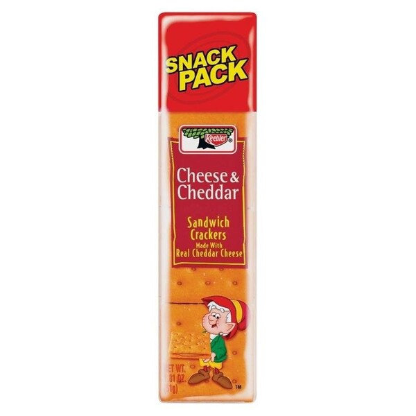 Keebler KCC12 Sandwich Crackers, Cheddar, Cheese Flavor, 18 oz 432870